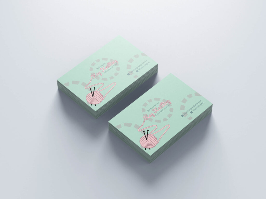 kay knitting business card design