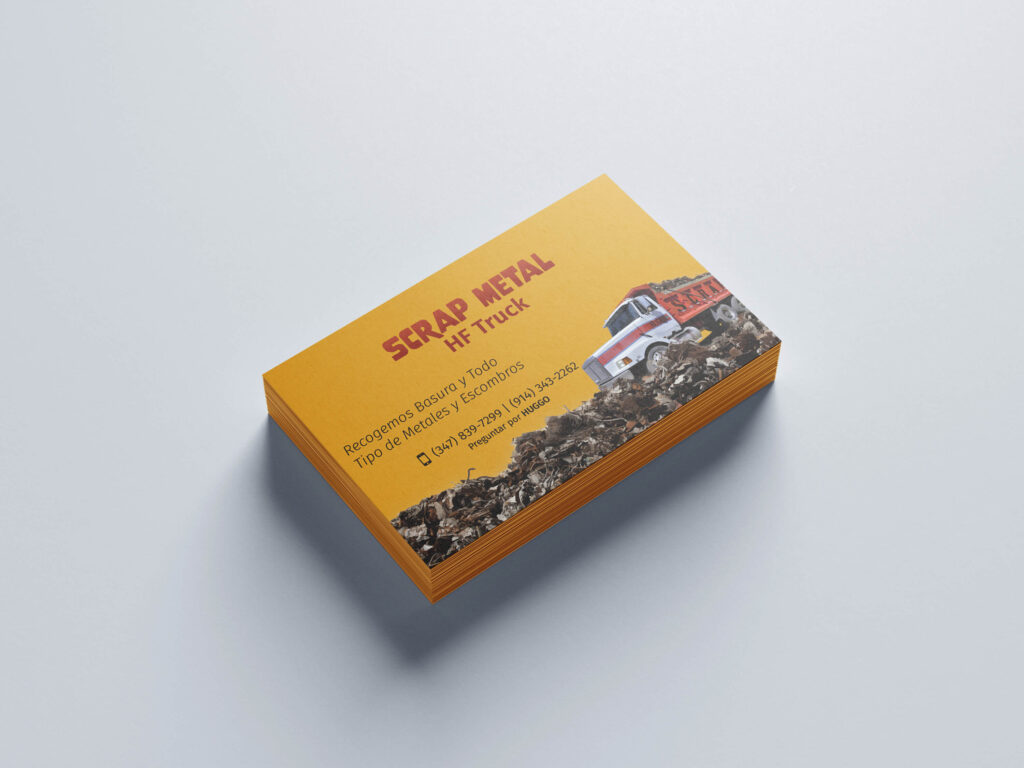scrap metal hf truck business card design